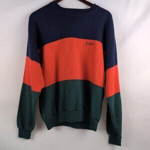 Vintage 80s/90s Court Club Unisex Crewneck Sweater Navy/Red/Green, Size Small
